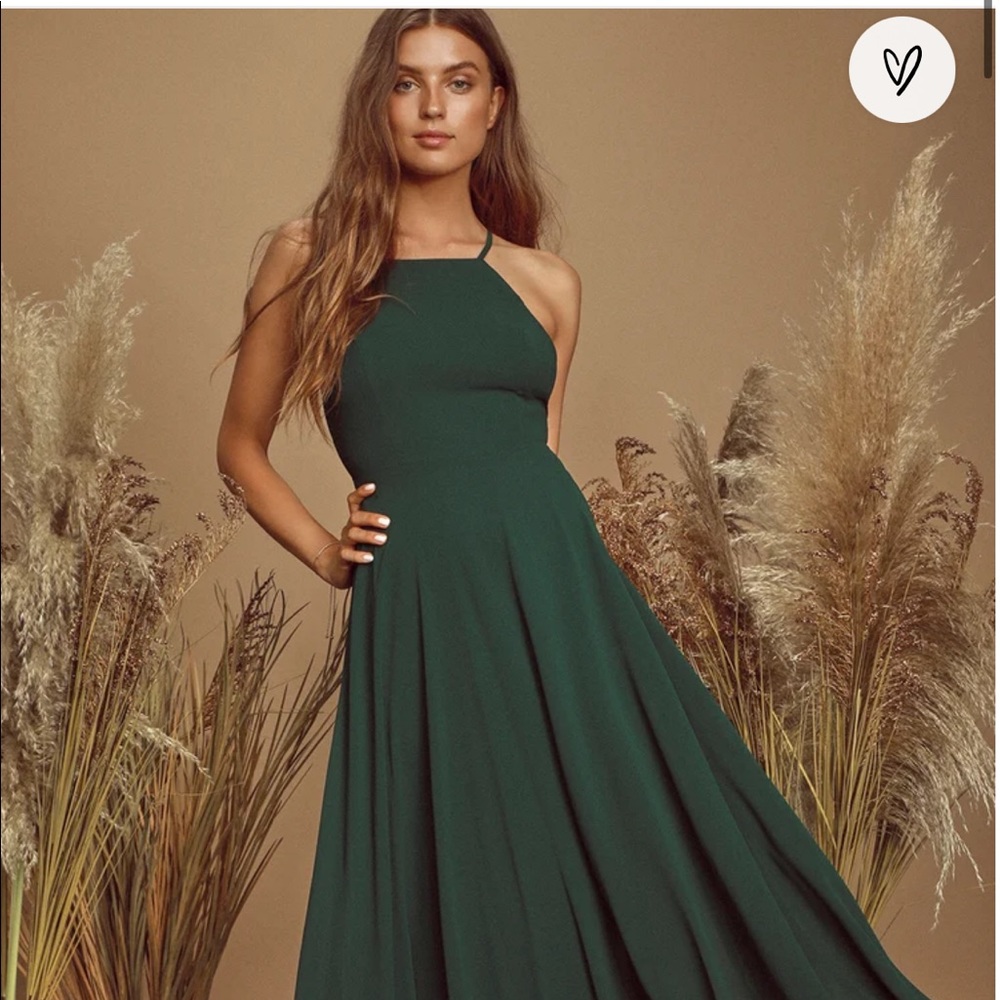Elegant Green Halter Maxi Dress